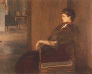 Fernand Khnopff Portrait of Madame de Bauer oil painting artist